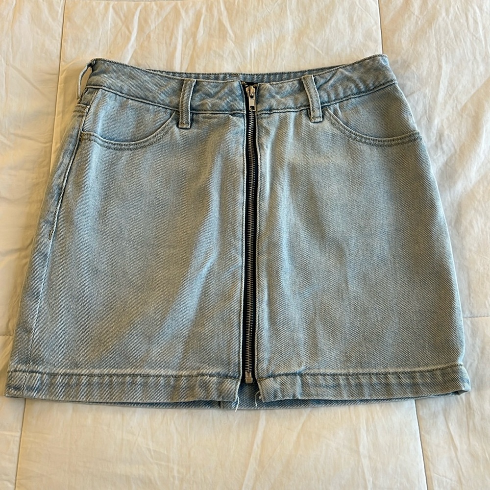 Kendall & Kylie Denim Zippered Skirt